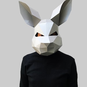 COMBO 1 paper mask template paper mask, papercraft mask, masks, 3d mask, low poly mask, 3d paper mask template, animal mask halloween image 8