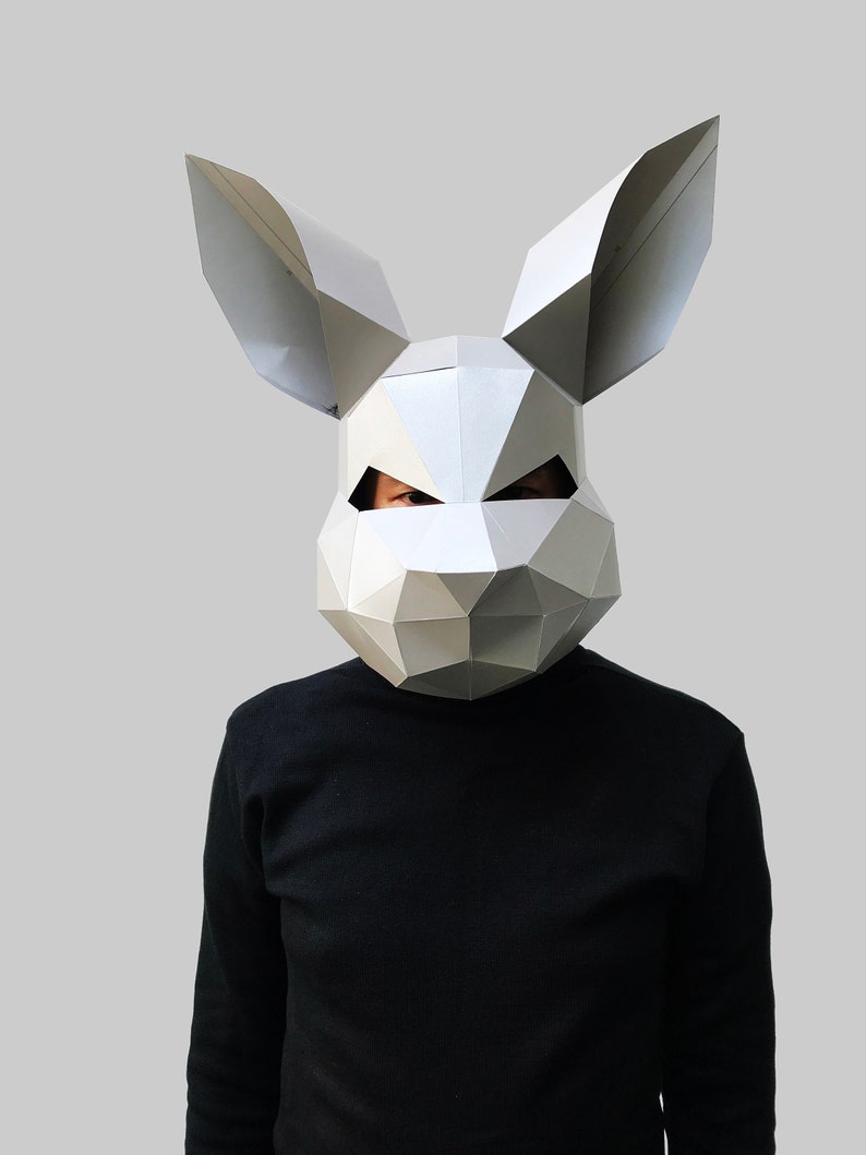 COMBO 1 Papiermaske Schablone Papiermaske, Papercraft Maske, Masken, 3D Maske, Low Poly Maske, 3D Papier Maske Schablone, Tiermaske Halloween Bild 8