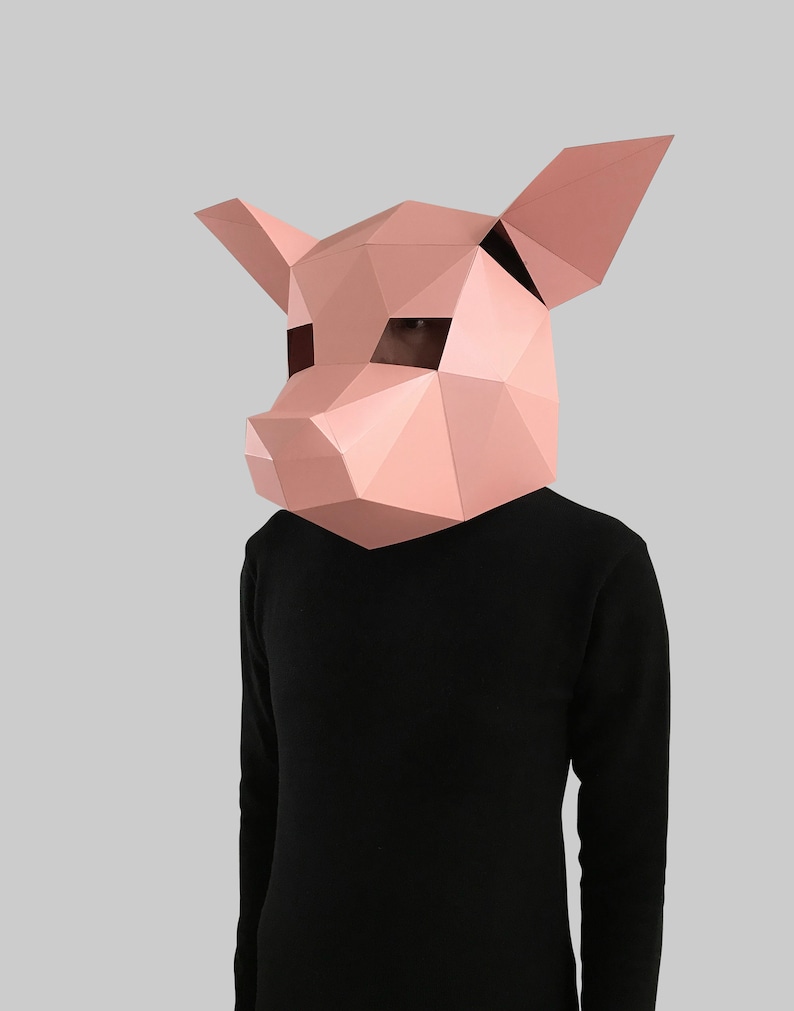 Pig Mask Template Paper Mask Papercraft Mask Masks 3d - Etsy Australia