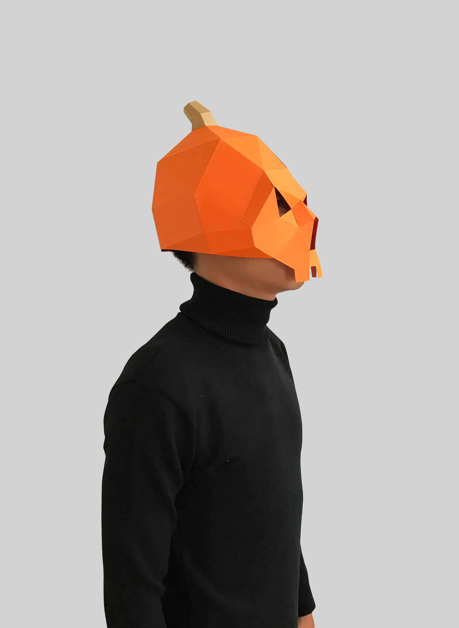 Skull Pumpkin Mask Template Paper Mask Papercraft Mask | Etsy