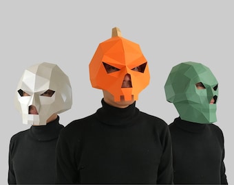 COMBO #33 Skull mask digital PDF - Low Poly Papercraft Mask Template