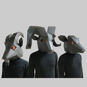 COMBO #22 modello maschera di carta - maschera di carta, maschera di carta, maschere, maschera 3d, maschera low poly, maschera di carta 3d, modello maschera di carta, maschera animale