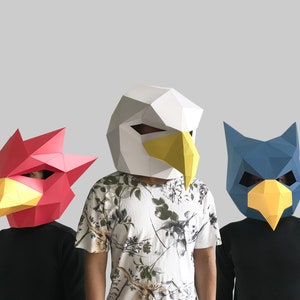 COMBO #11 paper mask template - paper mask, papercraft mask, masks, 3d mask, low poly mask, 3d paper mask, paper mask template, animal mask