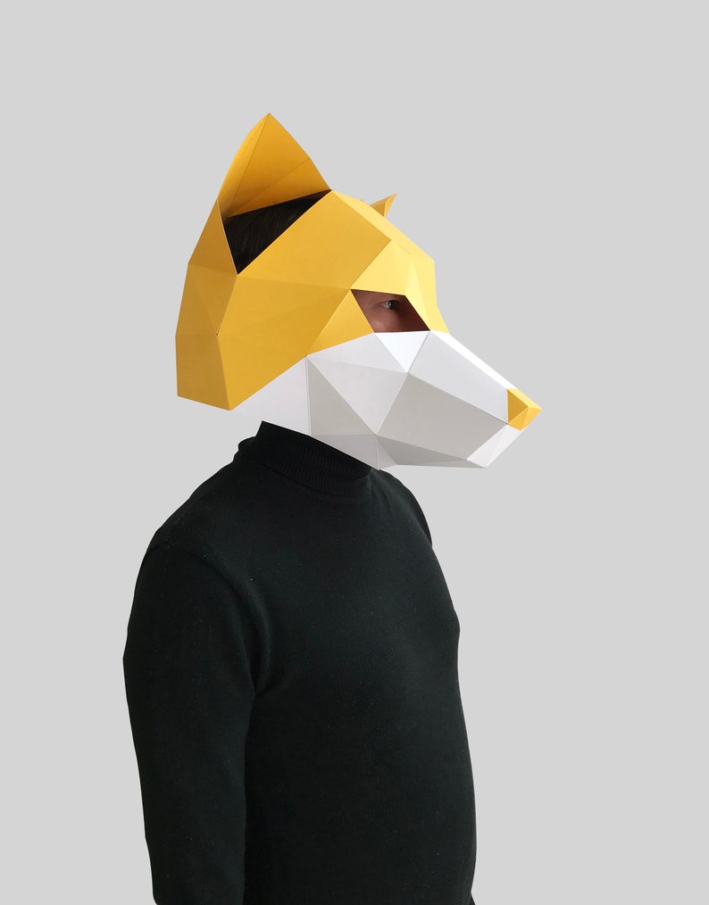 Shiba Inu Dog Mask Template Paper Mask Papercraft Mask - Etsy