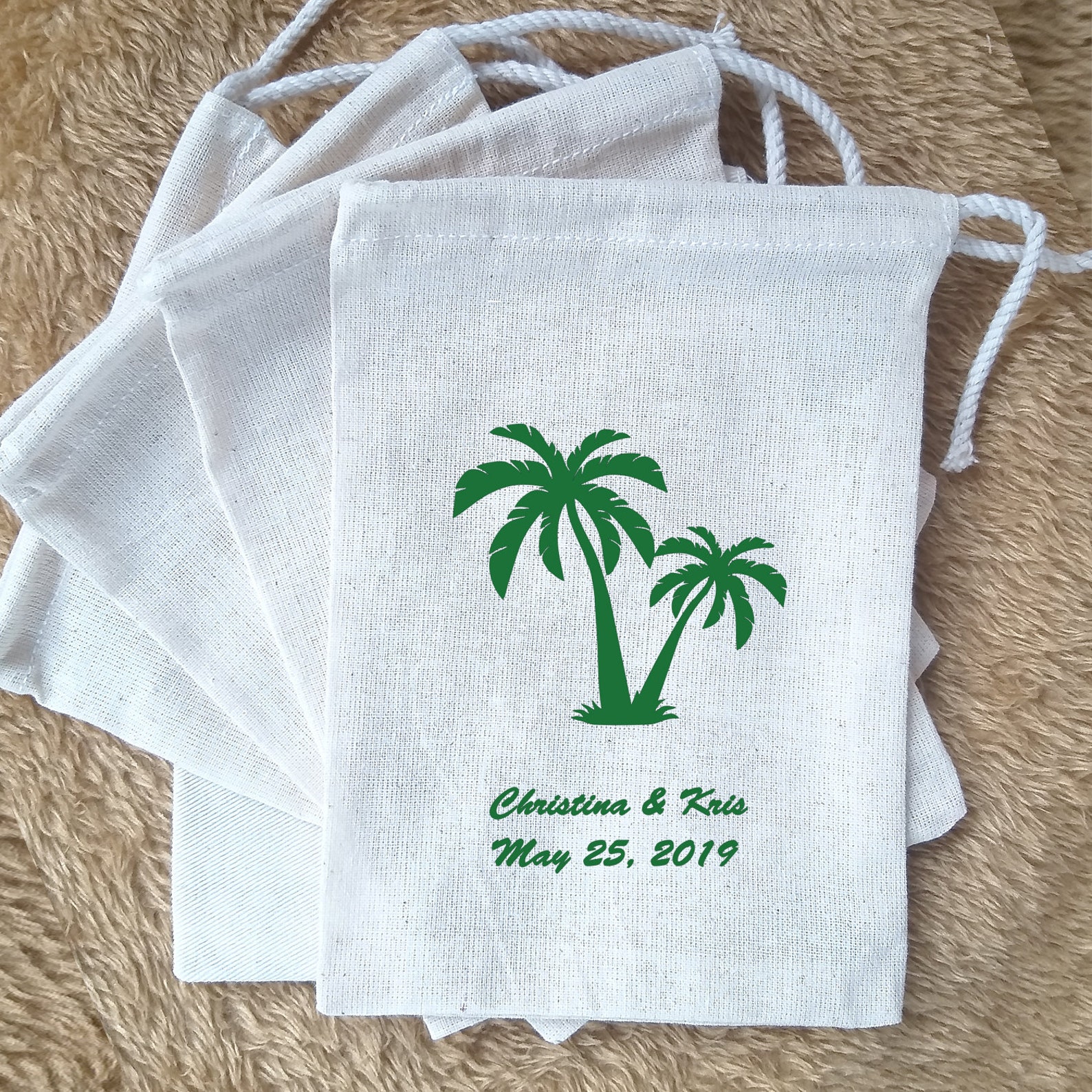 Palm Tree Wedding Favors Beach Wedding Favor Bags Tropical Etsy