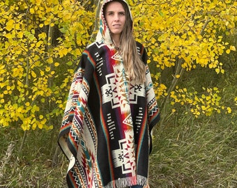 Cozy Boho Poncho | Soft And Warm Fashion | Ethnic Poncho | Native Print Style | Ecuadorian Poncho | Festival Clothing | Bohemian Gifts