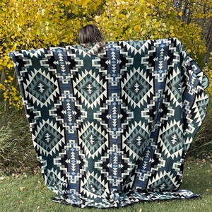 Cozy Bohemian Reversible Alpaca Blanket | Andean Alpaca Home Accessories | Western Tribal Decor Home Gift