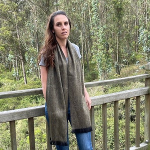 Warm Alpaca Wool Scarf | Alpaca Winter Fashion | Cozy Scarf Gift | Elegant Woolen Scarf | Alpaca Fringe Scarf | Gift For Her | Winter Style
