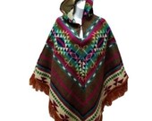 Boho Tribal Poncho - Cozy Winter Style - Traveler Poncho - Christmas Fashion - Rustic Boho Style - Unique Poncho Gift - Pullover Poncho