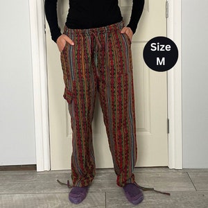 Lightweight Rasta Ecuadorian Boho Pants | Hippie Loungewear | Bohemian Clothing Packable Travel Pants | Breathable Trousers