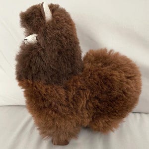 Fluffy Soft Alpaca Wool Stuffed Animal | Cute Alpaca Toy Keepsake | Artisan Stuffed Animals