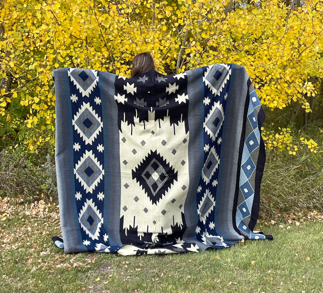 Cozy Ethnic Double Sided Alpaca Fiber Blanket Soft Alpaca Wool Decor Southwestern Home