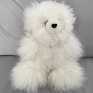Soft Cuddly Alpaca Fiber Teddy Bear | Alpaca Bear Artisan Stuffed Animals | Unique Child Christmas Present