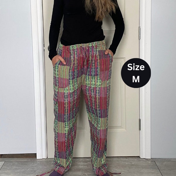 Comfy Colorful Boho Vacation Travel Pants | Relaxing House Loungewear | Hippie Fashion Present | Ecuadorian Pants