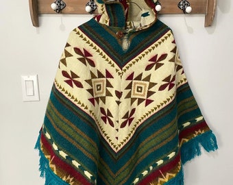 Boho Chic Ecuadorian Fringe Alpaca Poncho | Soft Bohemian Artisan Fashion | Unique Christmas Clothing Gift | Pullover Western Poncho