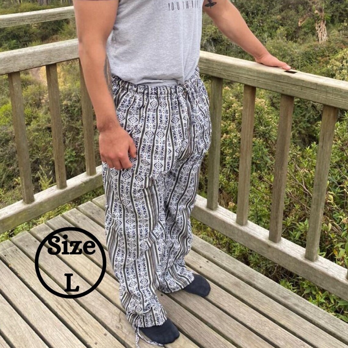 spoke linen trousers
