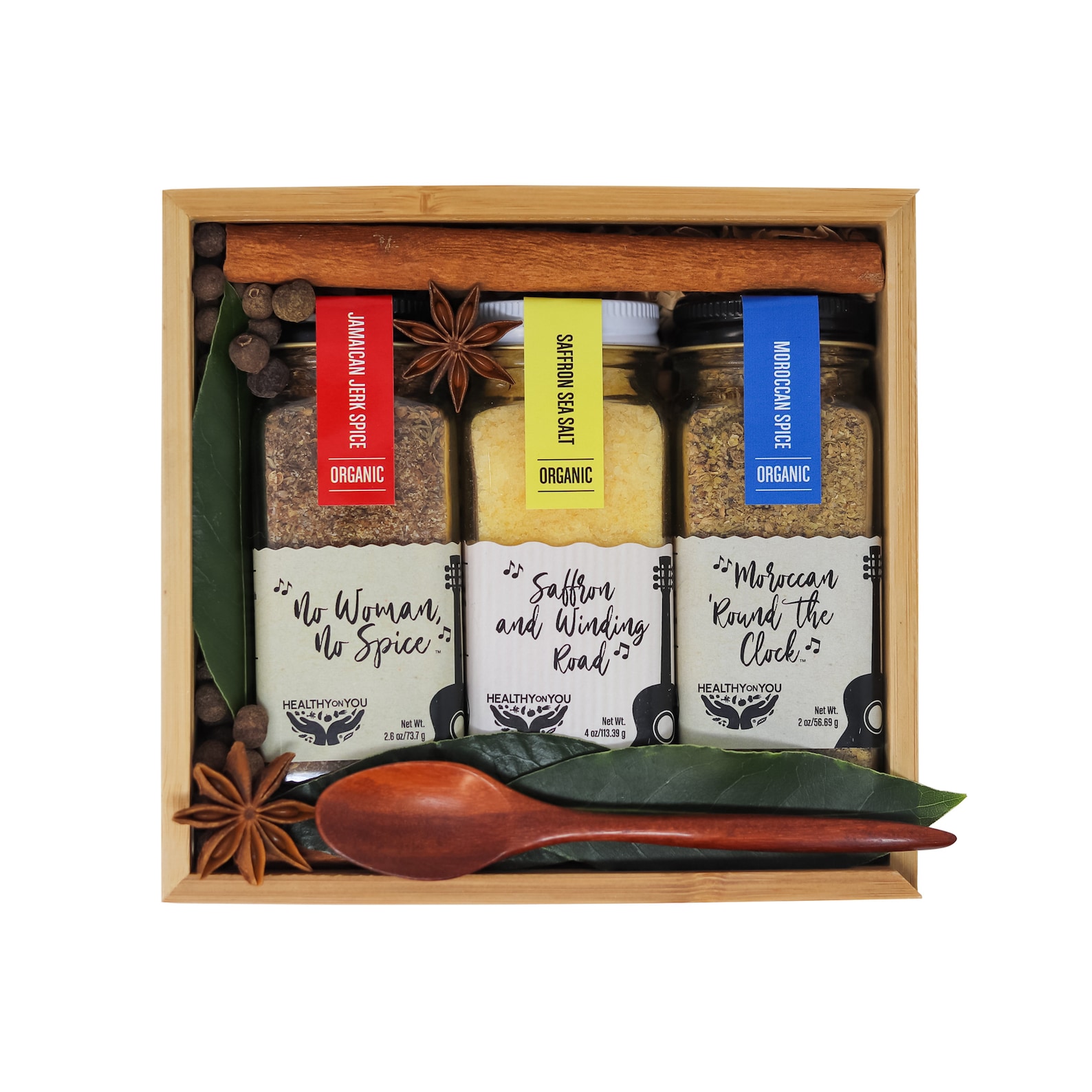 Handmade Gift Box with Three Organic Gourmet Spice Blends