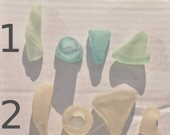 LOVE LETTERS in Sea Glass Pastel Colours Irish Sea Bottle Necks Beach Glass White Heart Vintage Genuine Authentic Natural Frosted