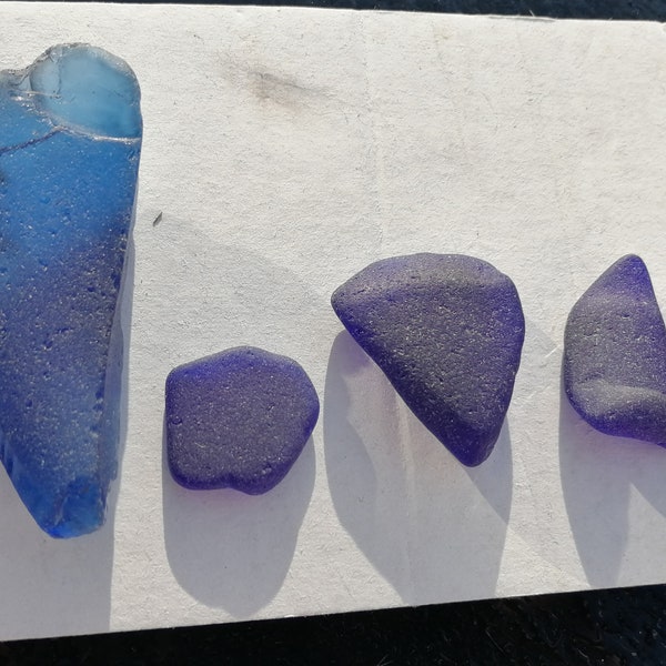 Stunning COBALT BLUE Large L Love Letters Sea Glass Secret Pillow Message Rare Irish Sea Beach Vintage Genuine Authentic Natural Frosted