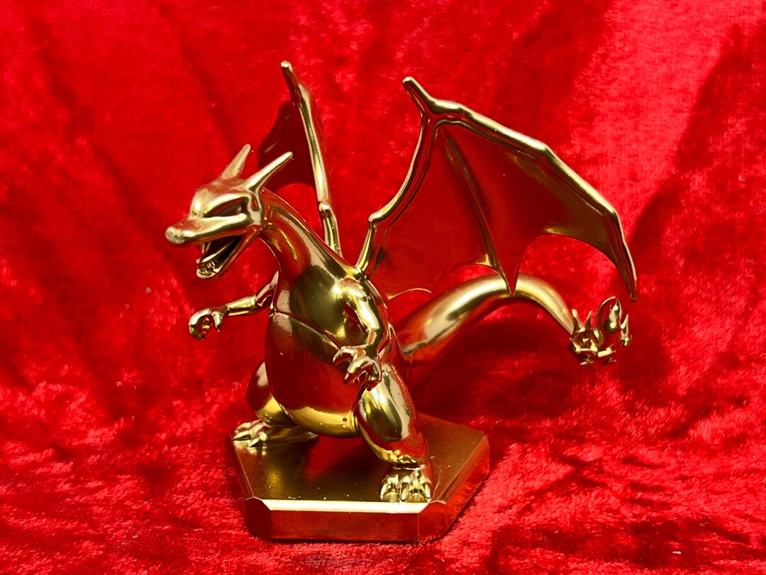 Pokemon #006 Charizard Figure Gold TCG Statue - Etsy