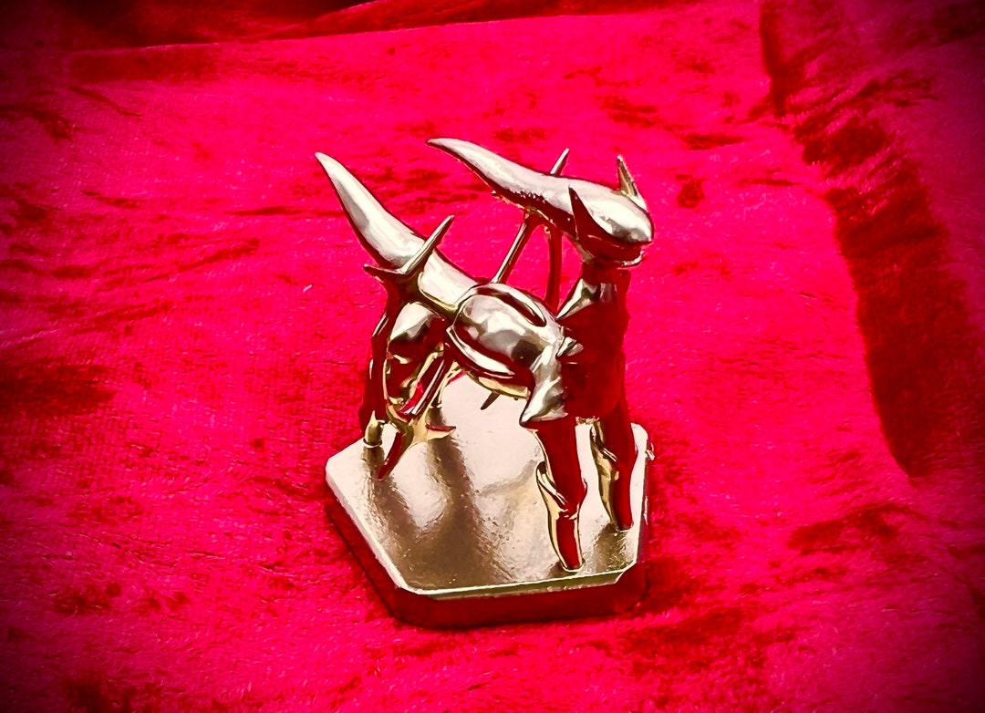 Pokemon Figure Statue Arceus Gold Trophy Statue Etsy