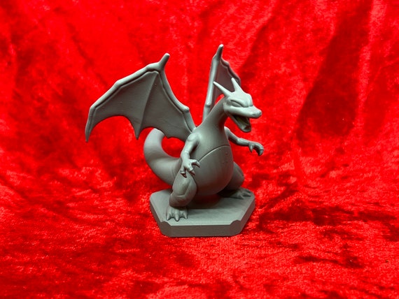 Statuette figurine Pokémon Dracaufeu gris statue trophée -  France