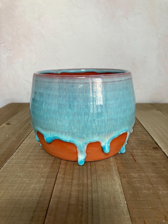 手作りテラコッタプランター 高さ3.8インチ x 幅3.2インチ
