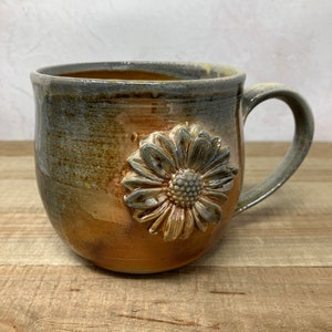 Handmade 12 oz Flower Mug - Wood Fired - Discounted