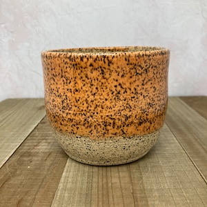Handmade Speckled Planter - Orange 3.5&quot;H x 4&quot;W