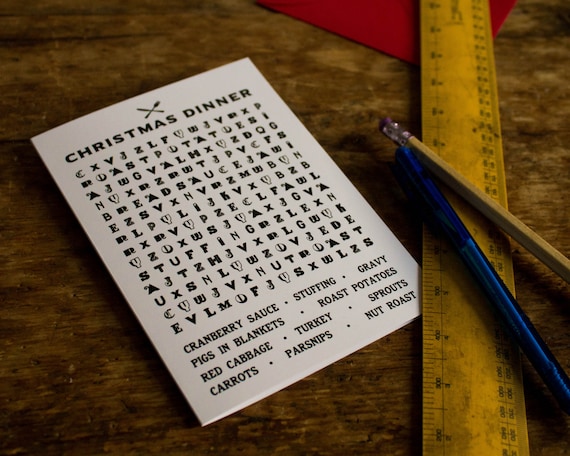 Christmas Dinner Wordsearch Christmas Card