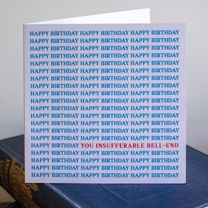 Bell-end funny birthday card