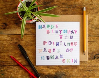 Tarjeta de cumpleaños divertida, insultante y grosera - Humor para adultos