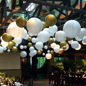 Medium Gold Lanterns Set Of 12 Wedding Candle Centerpiece Etsy