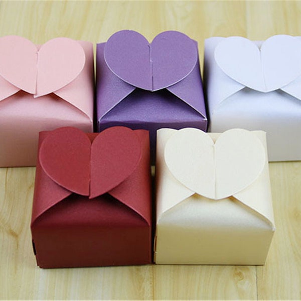 Heart Shape Wedding favor boxes-Bridal shower candy boxes-treat boxes-party favor box gift box-bridal favor box-engagement party favor box