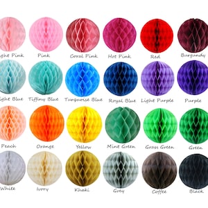 Honeycomb balls/24 colors Round Tissue Paper Honeycomb Ball,4" 6" 8" 10" 12" for wedding decorations,Baby shower ,bridal shower party decor