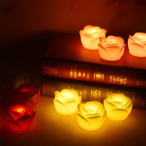 Rose shaped Battery Operated Led Tealight-Flameless tealights with Flickering-Fake tea candle realistic for party decor