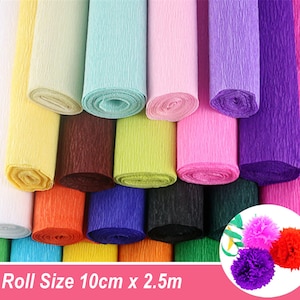 6Pcs Colored Crepe Paper Roll DIY Origami Party Decor Rainbow