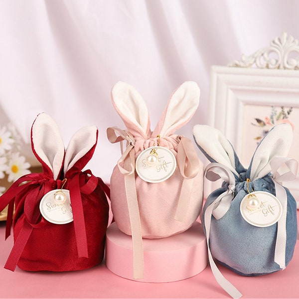 Bunny Candy bags-Easter bunny bags-Jewelry Organizer--Gift packing bags-Sweet gift favor for wedding,birthday party,babay shower candy bags