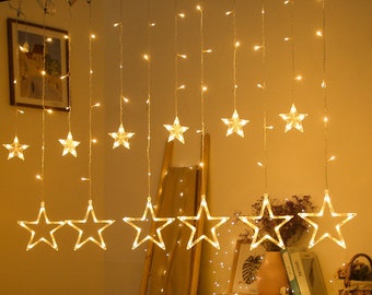 Star Led Curtain String Lights-3.5M Ins Christmas Lights Decoration Holiday Lights Lampada hanging wall decor per l'arredamento della stanza di Natale