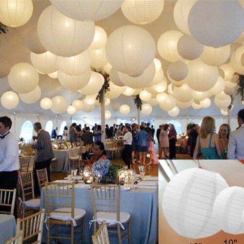 36pcs Paper Lanterns With Led Setmixed Size Round Paper Etsy