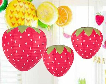 Strawberry paper lantern-Chinese paper lanterns for wedding ,party home decor-Kindergarden classroom holiday party supplies