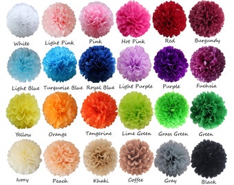 10 Pcs/lot Tissue Paper Pom Poms -Tissue Paper Flower Balls for wedding Decoration ,Party Supplies diy craft paper flower pom poms