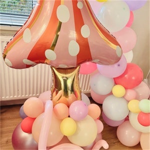 Mushroom balloon-Fairy Birthday Party Balloon-Fairy Mushroom Foil balloon-Fairy party decor-Woodland theme party-Toadstool party decorations