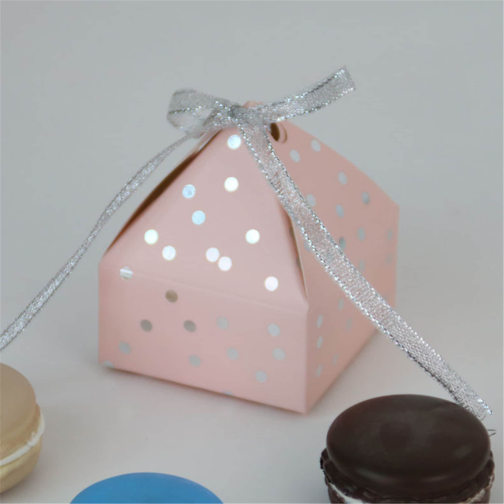 Pyramid Favor Boxesgold Dot Wedding Party Favor Boxbirthday Etsy