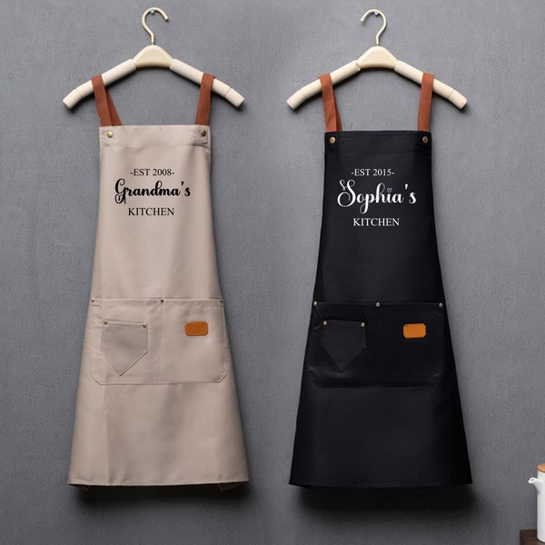 Personalized Apron Kitchen Gifts for Her-Custom Name Apron-Name Apron for Women-Chef Apron, Mom Apron, Baking Apron, Hostess Gift Ideas