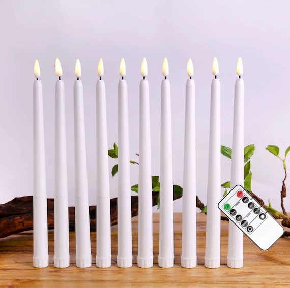 10pcs Bougies coniques sans flamme avec contrôle Romote & Minuterie Bougies  Led à piles Centres de table de dîner Décoration de bougies de fête de  mariage -  France