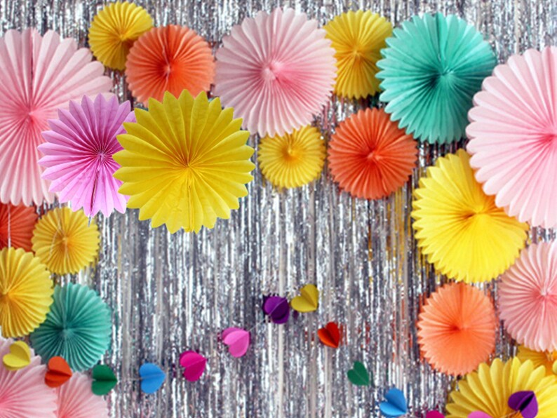 Tissue Paper Fans / Fan Decorations for Girl Party Paper Fan Etsy