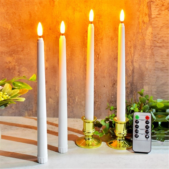 Set 3 Velas Led De Cristal Gris Con Efecto Llama De Fuego