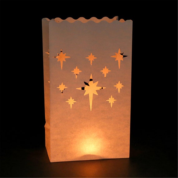 10 Luminary Paper Candle Tea Light Lantern Bags Wedding Garden Party Decorations 
