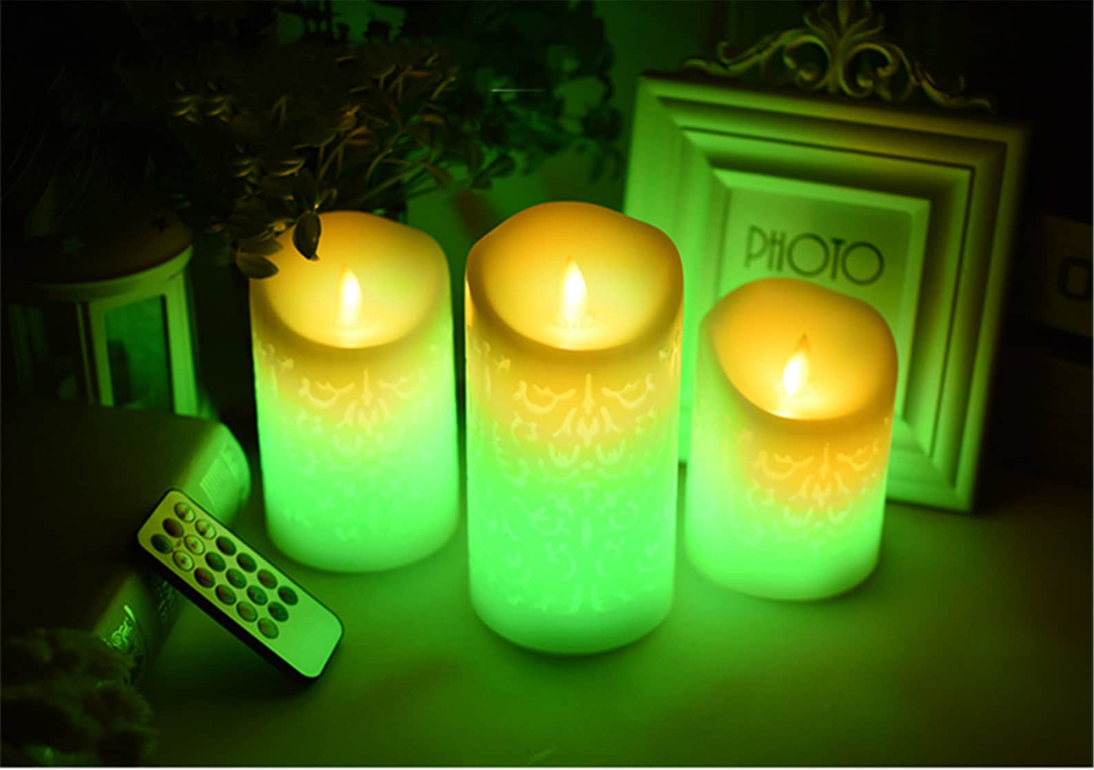 Pattern Flameless Pillar Candle With Diameter Etsy